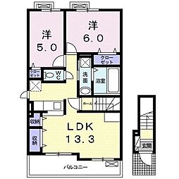 セレッソA 2LDKの間取図画像