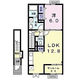ノース・ガーデン 1LDKの間取図画像