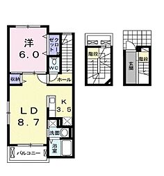 ルペ・ヤシロ 1LDKの間取図画像