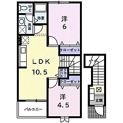 セトルサーノ 2LDKの間取図画像