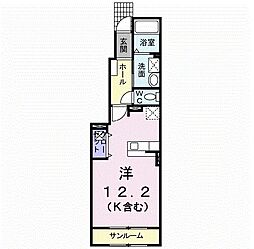 フィオ−レ　野村　I 1階ワンルームの間取り