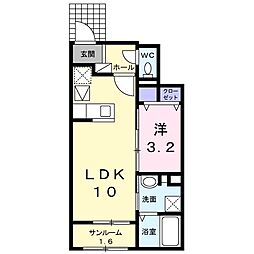 スピカ 1LDKの間取図画像