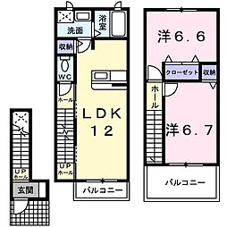 マリアージュ・ドゥ 2LDKの間取図画像