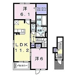 ジェラート 2LDKの間取図画像