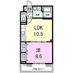 ベルウエスト 1LDKの間取図画像