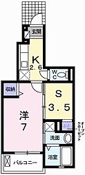 ヴィラ・フォーシーズン 1SKの間取図画像
