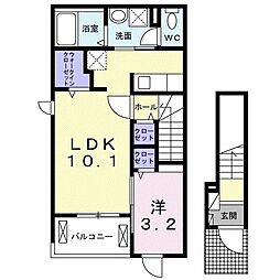 Suzuran2 1LDKの間取図画像
