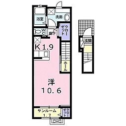 アーバングレイス6 1Kの間取図画像