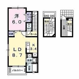 ParkSideK.S.SA 1LDKの間取図画像