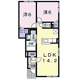 グランドオーシャン 2LDKの間取図画像