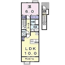 メゾン北冠 1LDKの間取図画像