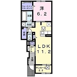 Tアルバ2 1LDKの間取図画像
