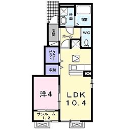 Nシルフィード 1LDKの間取図画像