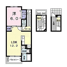 エーデルワイス 1LDKの間取図画像