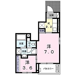 プリムローズB 2Kの間取図画像