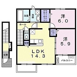 ネオハーモニー 2LDKの間取図画像