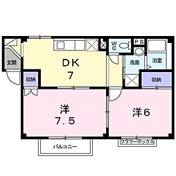 ラ・フィーネ 2DKの間取図画像