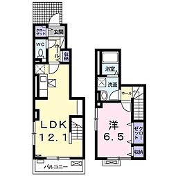 ローズエクラ2 1LDKの間取図画像