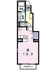 ララシャンス ワンルームの間取図画像