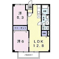 ダイトウタウン 2階2LDKの間取り
