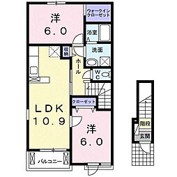 ラフレシールメゾンK2 2LDKの間取図画像