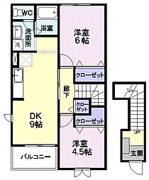 フレンドリーS 2DKの間取図画像