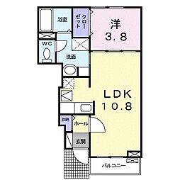エレガンツァ酒井 1LDKの間取図画像