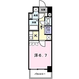 ヴェルビュー 1Kの間取図画像
