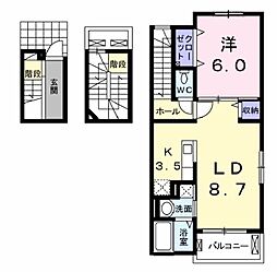 カーサトルトゥガ 1LDKの間取図画像