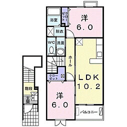 シアン 2LDKの間取図画像