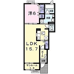 Ａｎｇｅ（アンジュ） 1階1LDKの間取り