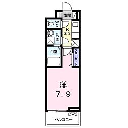 リアンジュ 1Kの間取図画像