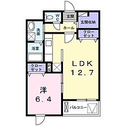 タキヤマレジデンス 1LDKの間取図画像