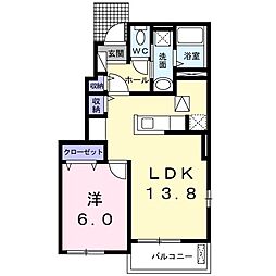 フォーレスト近津 1LDKの間取図画像