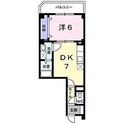 エヴァー・フォーレ 3階1DKの間取り