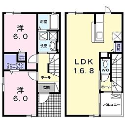 ポートレーゼ津田 2LDKの間取図画像