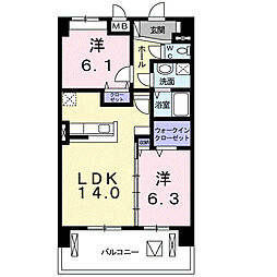 LargeClair 2LDKの間取図画像