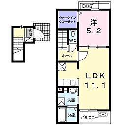 ヴィオラ 1LDKの間取図画像