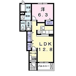 グランプラスC 1LDKの間取図画像