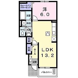 ヒルズタウン3 1LDKの間取図画像