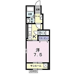 Gセレクト 1Kの間取図画像