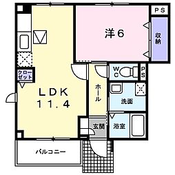 リバーサイドセイバリー 1LDKの間取図画像