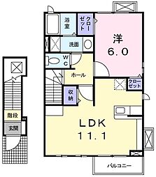 プロムナードM 1LDKの間取図画像