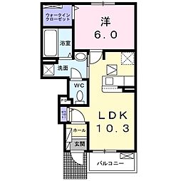 アヴァンセ3 1LDKの間取図画像