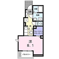 モン・クール 1Kの間取図画像