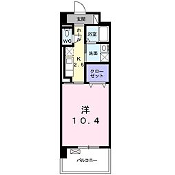 ノースグランパス 1Kの間取図画像
