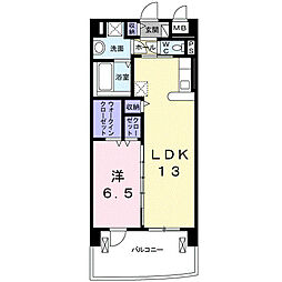 サウスグランパス 1LDKの間取図画像