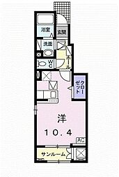 サニーサイド ワンルームの間取図画像