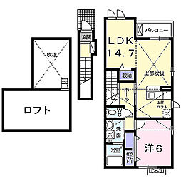 アン・フォレストII 2階1LDKの間取り