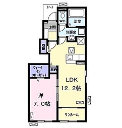 プレミエールシャルム 1LDKの間取図画像